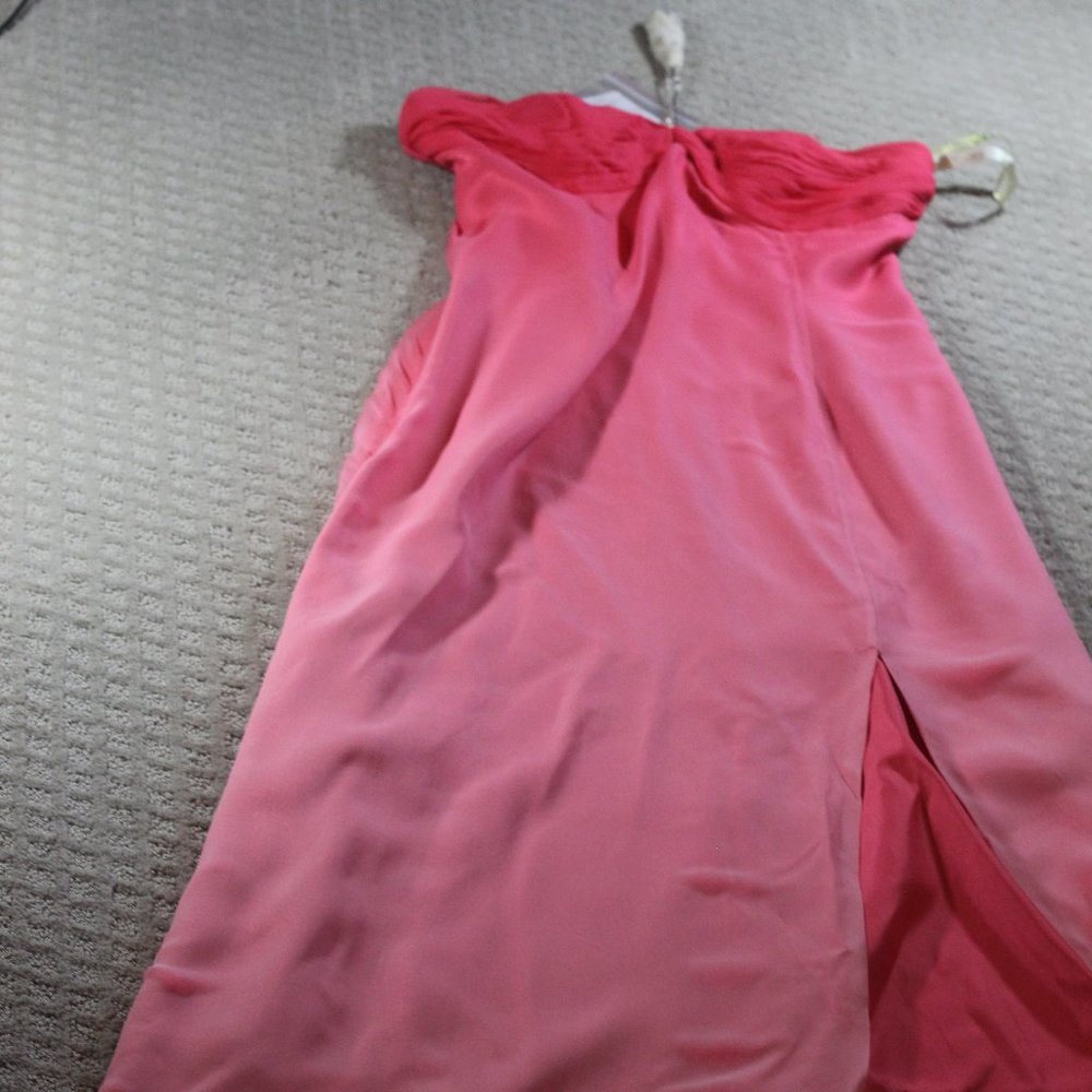 NWT Forever Yours Beaded Necklace Strap Hombre Neon Peach Chiffon Dress